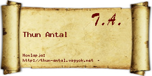 Thun Antal névjegykártya